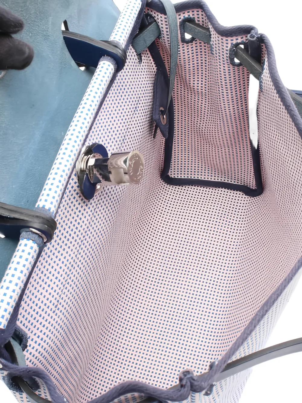 Pre-owned Hermes 2001 Zip Leather Herbag Handbag In Neutral