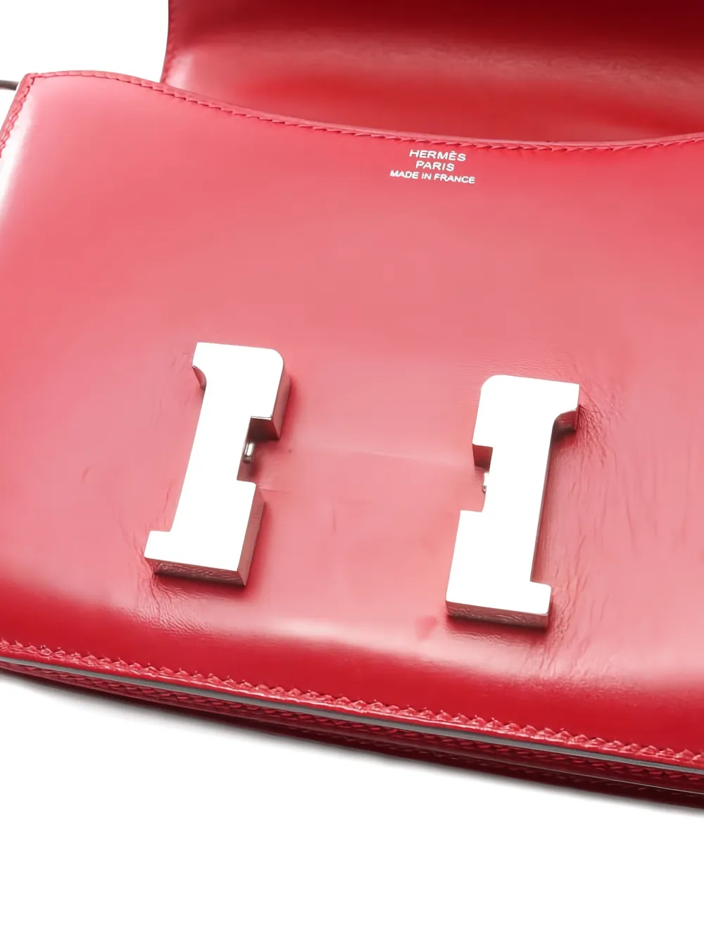 Pre-owned Hermes 2017 Constance Iii Mini Crossbody Bag In Red