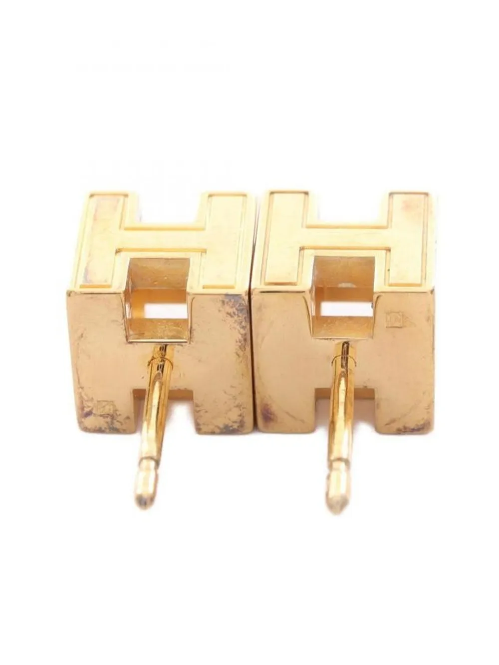 HERMES Pre-owned 2000s Carge D'ash H Earrings In Gold