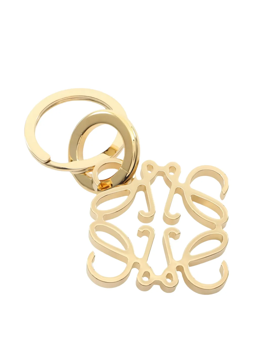 Pre-owned Loewe 2020s Anagram Keyring In Gold