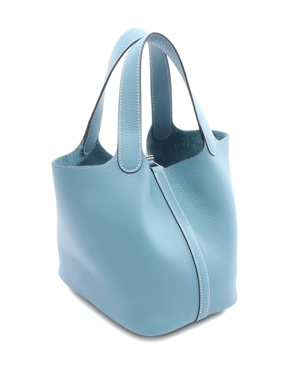 Pre-owned Hermes Picotan Pm Lock Leather Handbag In Blue