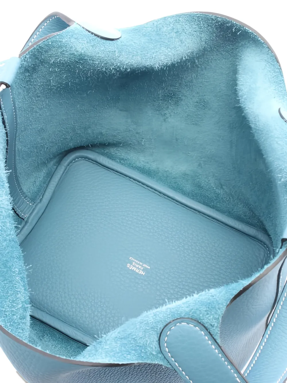 Pre-owned Hermes Picotan Pm Lock Leather Handbag In Blue