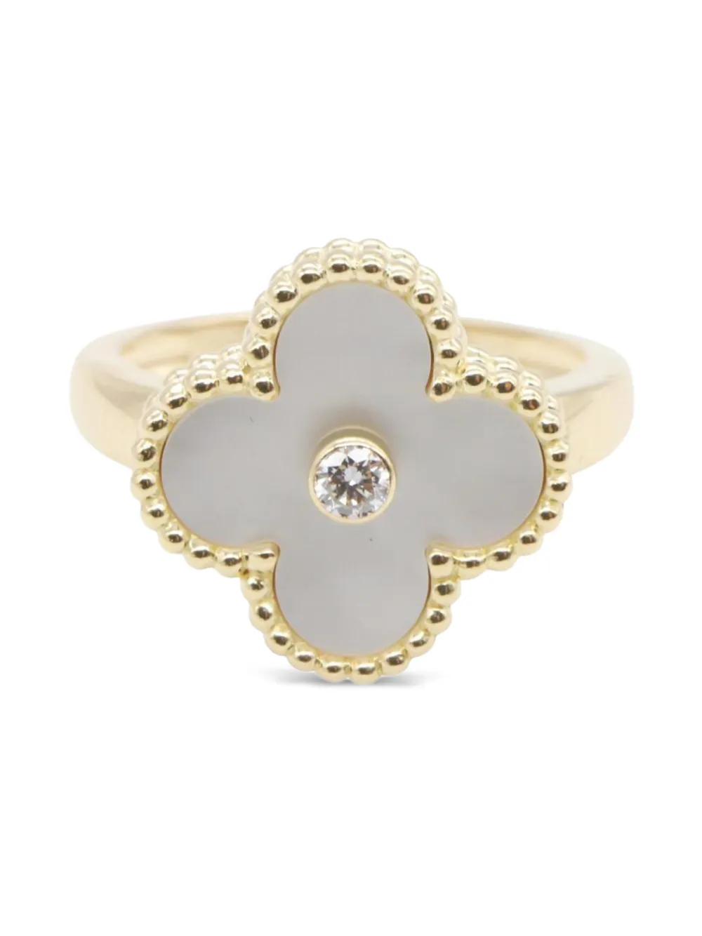 Van Cleef & Arpels Pre-Owned 2010s 18K yellow gold Alhambra diamond ring - Oro