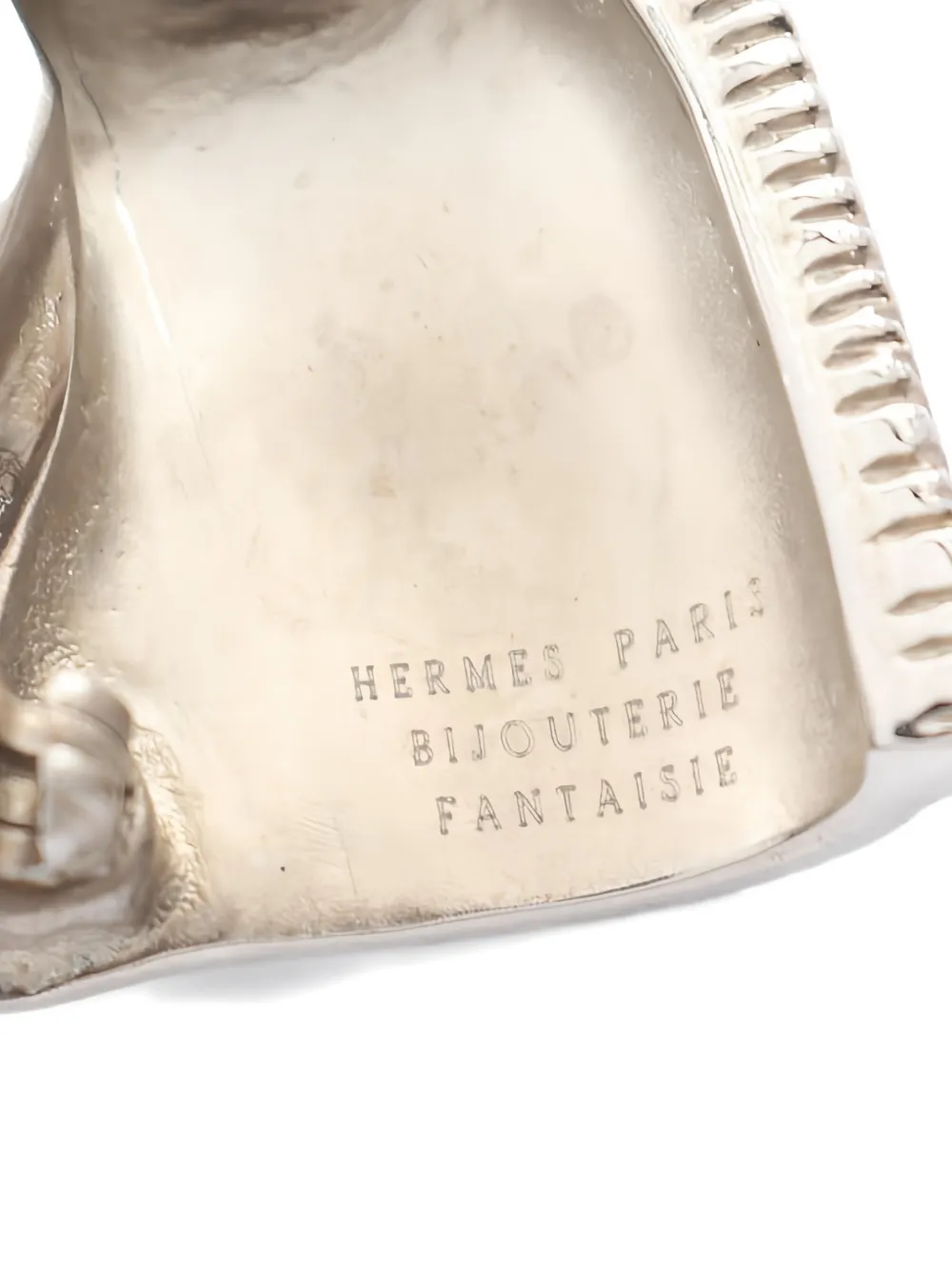 Pre-owned Hermes 2010s Horse Head Brooch In Silver