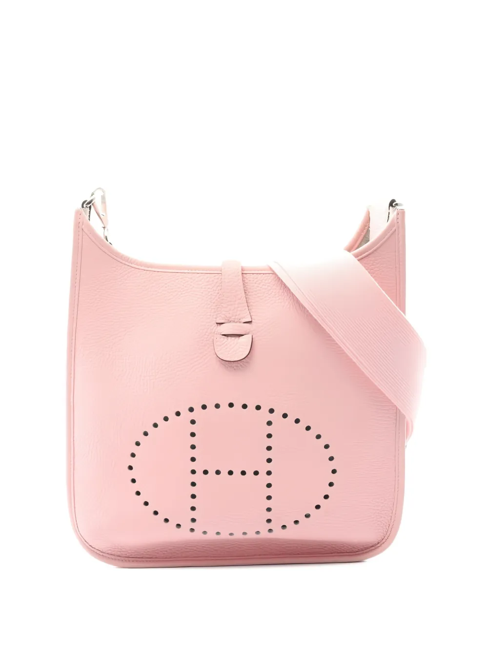 Pre-owned Hermes 2015 Evelyn 3 Troyes Pm Perforated Cross Body Bag In Pink