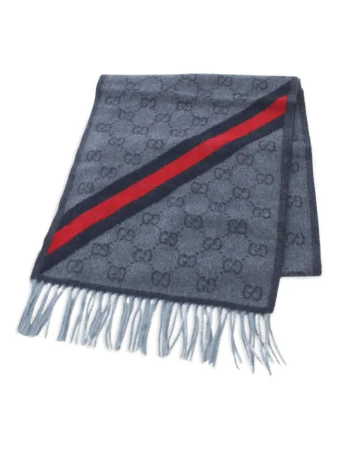 Gucci Pre-Owned 20s GG pattern fringed-hem scarf