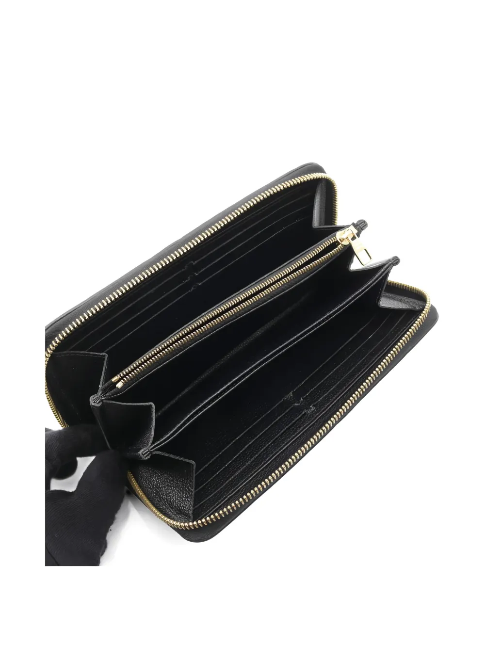 Pre-owned Louis Vuitton Empreinte Monogram-patterm Wallet In Black