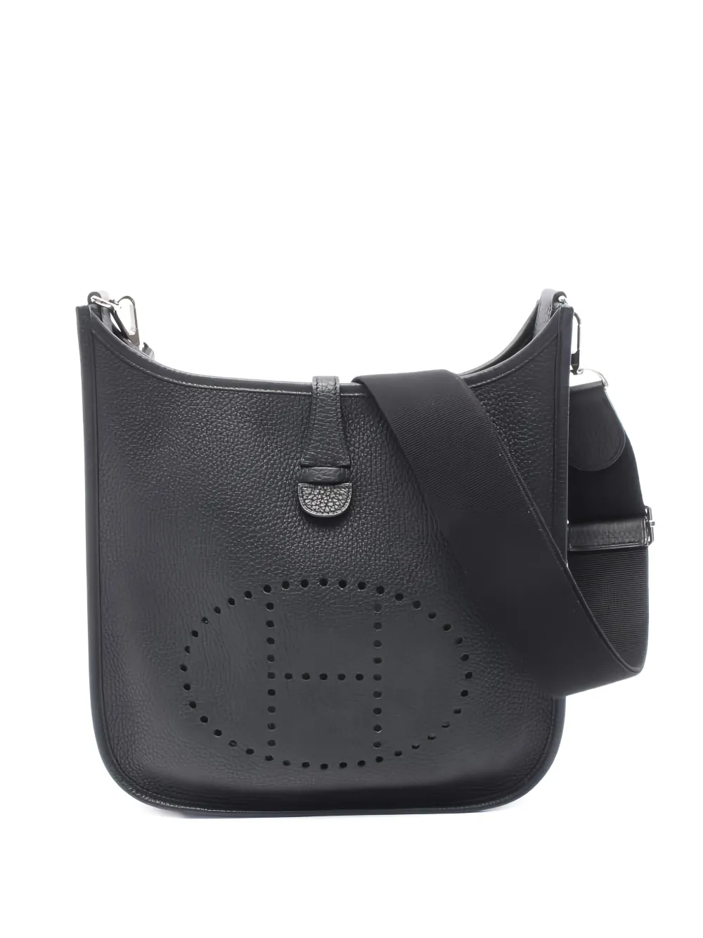 Pre-owned Hermes 2014 Evelyn 3 Troyes Pm Shoulder Bag In Black