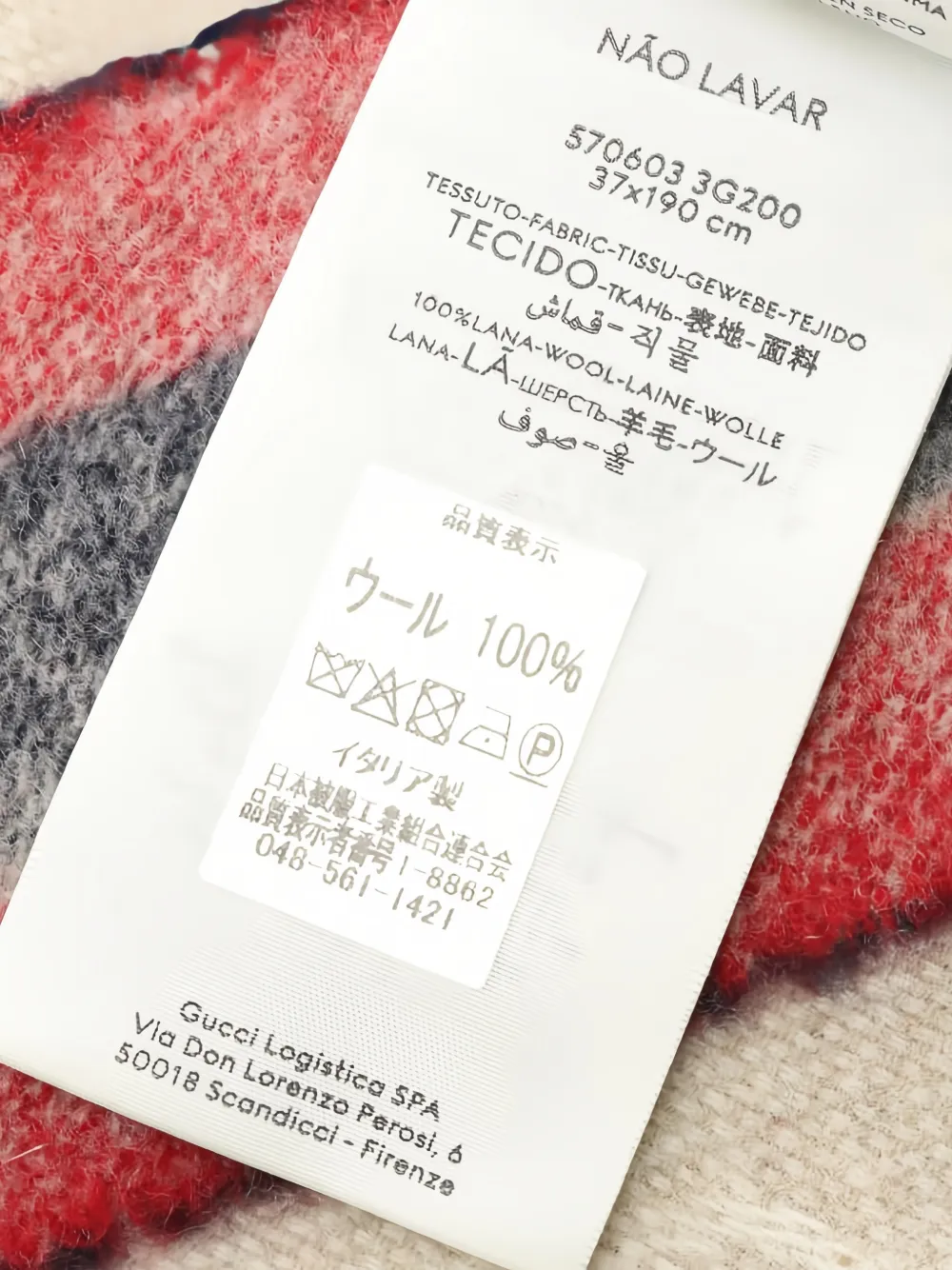 Pre-owned Gucci 2020s Gg Pattern Fringed Scarf In Neutral