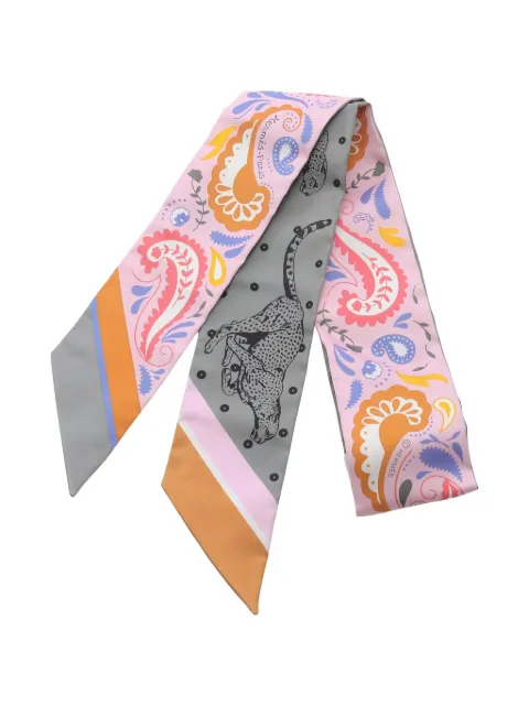 Hermès Pre-Owned 2020 bandana ribbon guepards scarf