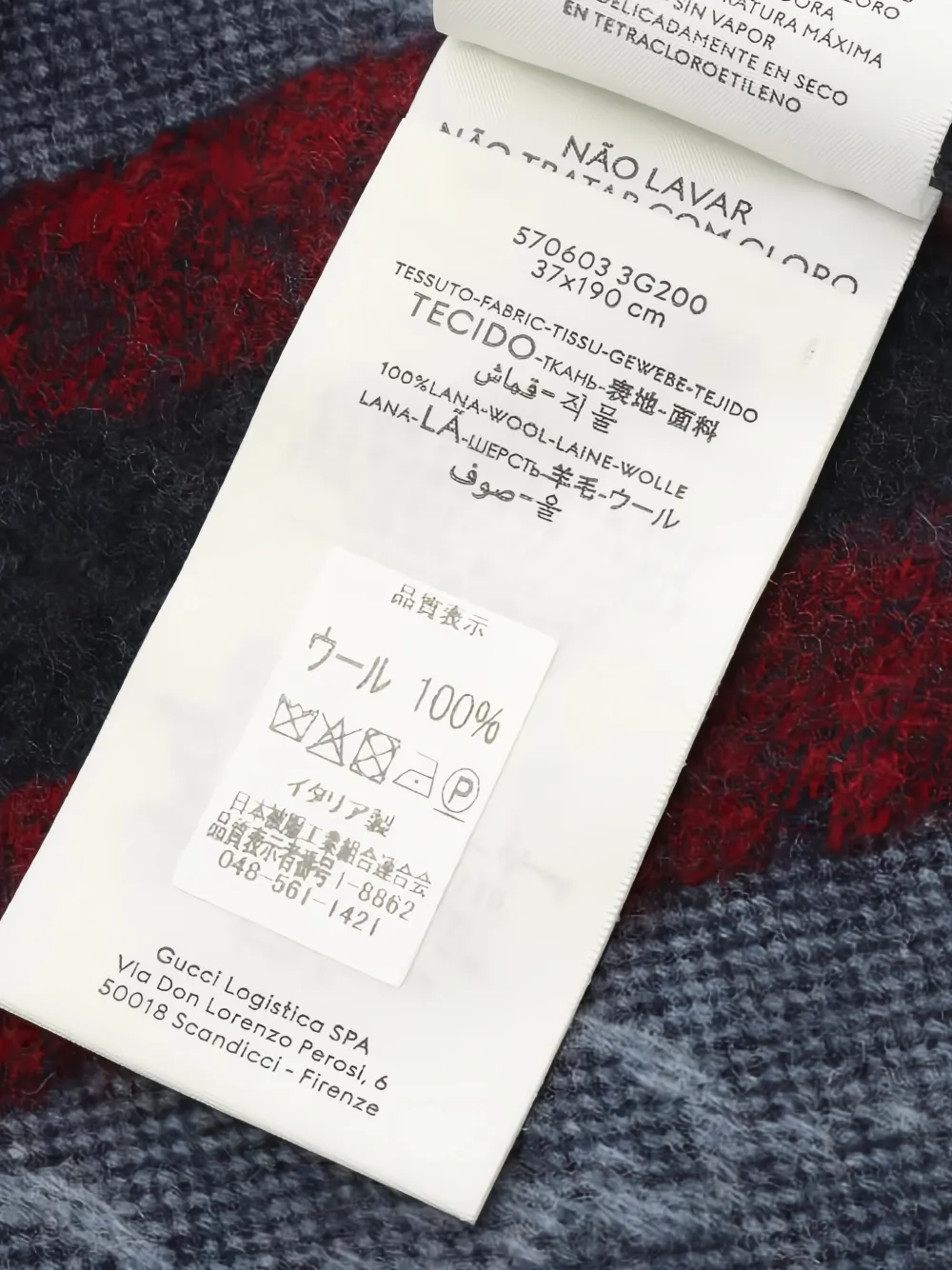 Pre-owned Gucci 2020s Gg-pattern Fringed Scarf In Blue