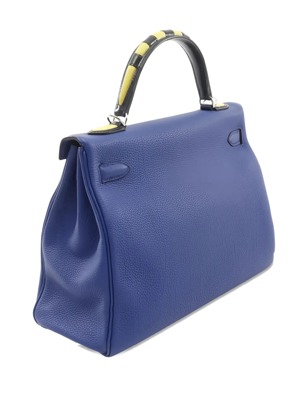 Pre-owned Hermes 2017 Kelly 32 Tote Bag In Blue