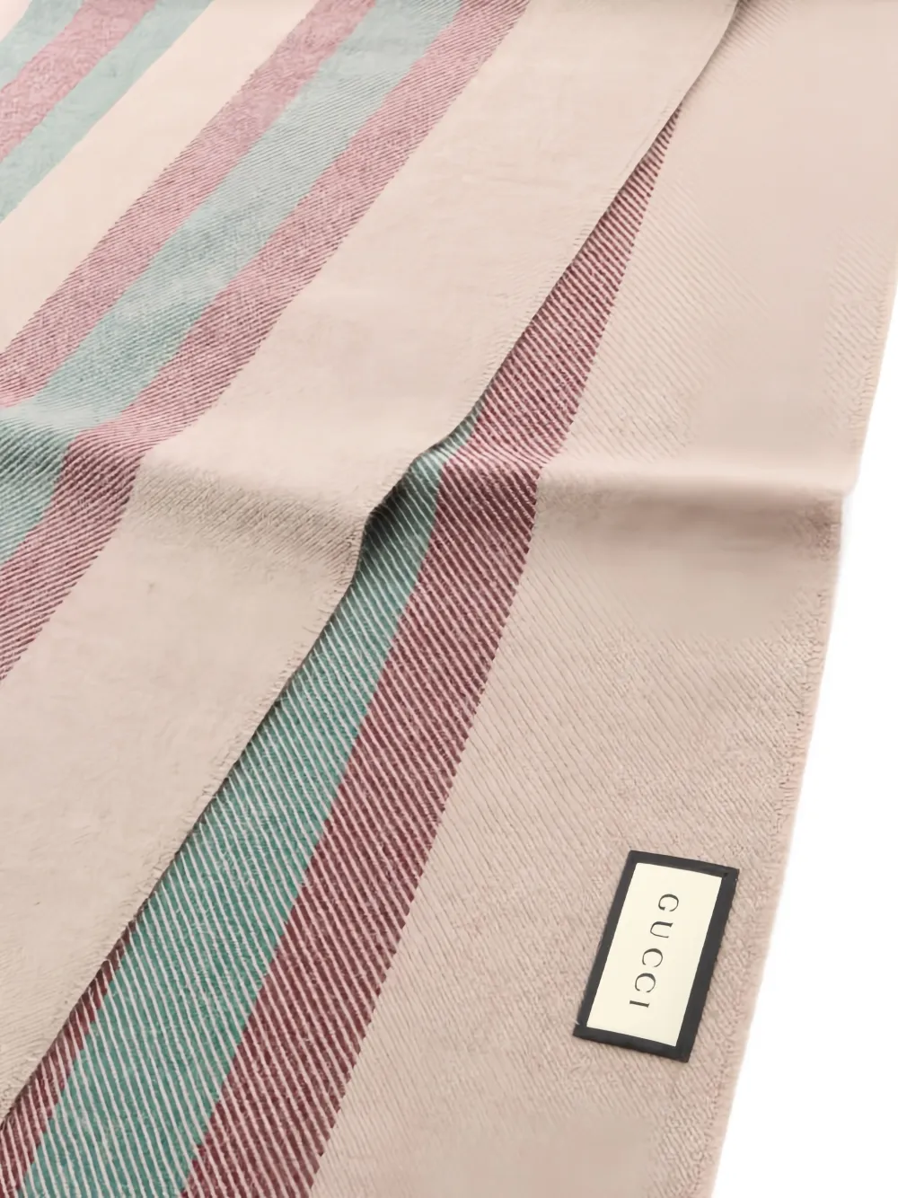 GUCCI Pre-owned 2020 Striped Wool Scarf In Neutral