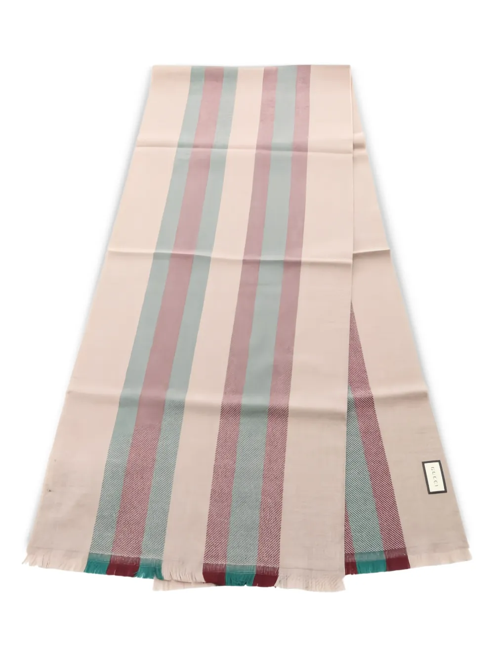 Gucci Pre-Owned 2020 striped wool scarf | Neutrals | Image 1