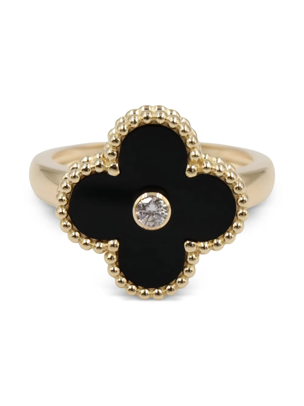 Van Cleef & Arpels Pre-Owned anillo Alhambra en oro amarillo de 18kt con diamante y ónix | dorado | Image 1