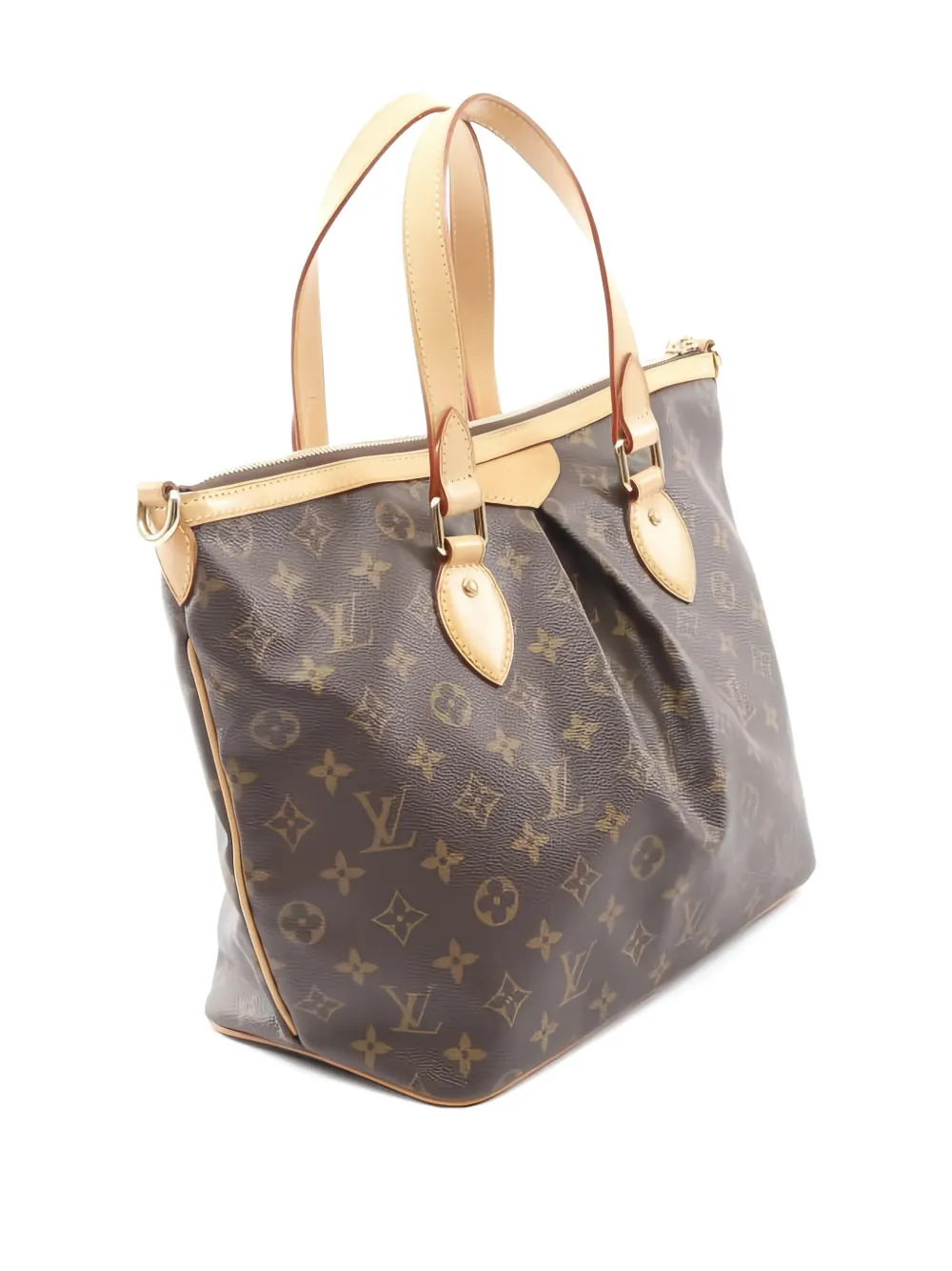 Pre-owned Louis Vuitton 2008 Palermo Pm Monogram Tote Bag In Brown