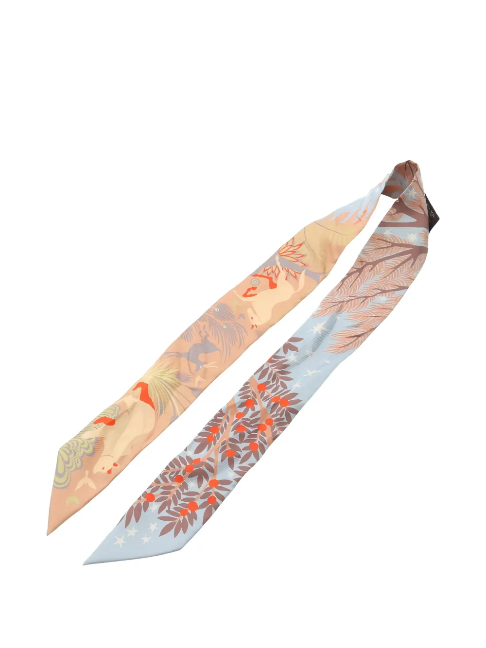 Pre-owned Hermes 2000s Le Charme D'orphee Twilly Scarf In Neutral