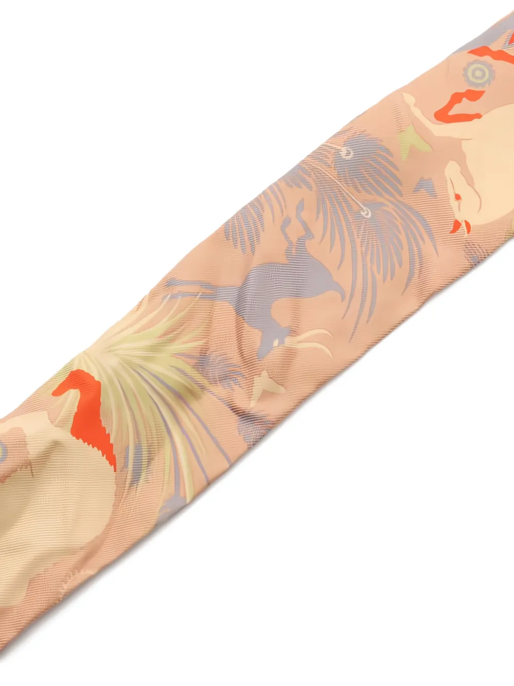 Pre-owned Hermes 2000s Le Charme D'orphee Twilly Scarf In Neutral