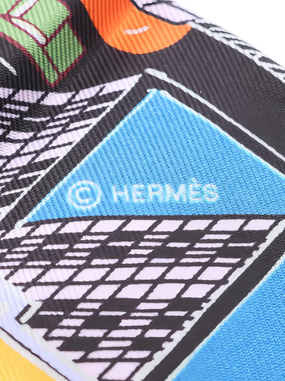 Pre-owned Hermes Pantin City Twilly Scarf In Orange