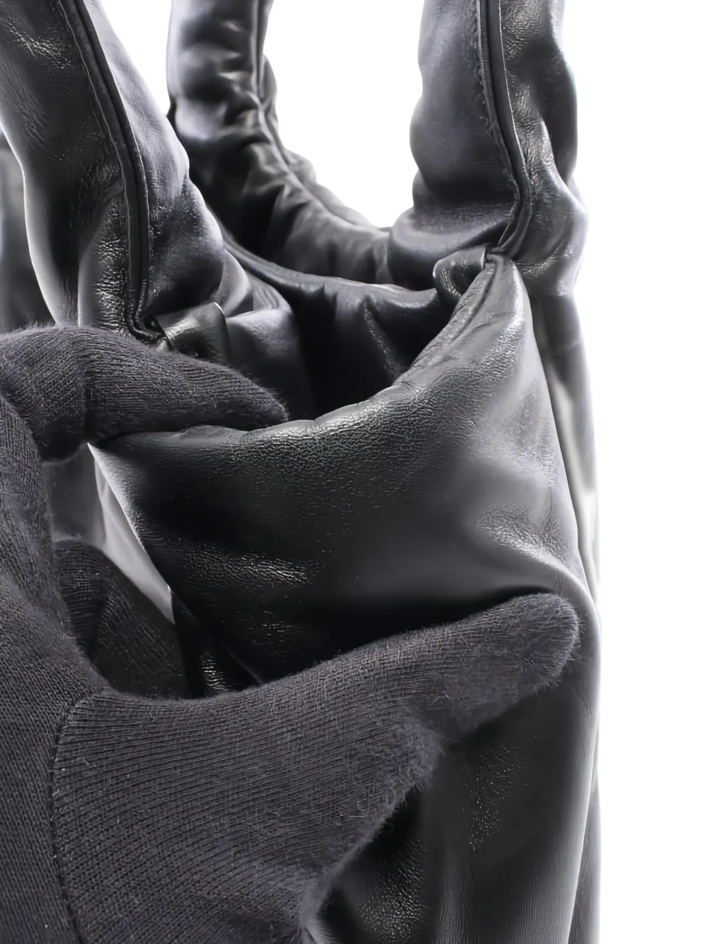 Pre-owned Prada 2010s Triangle-logo Leather Tote Bag In Black