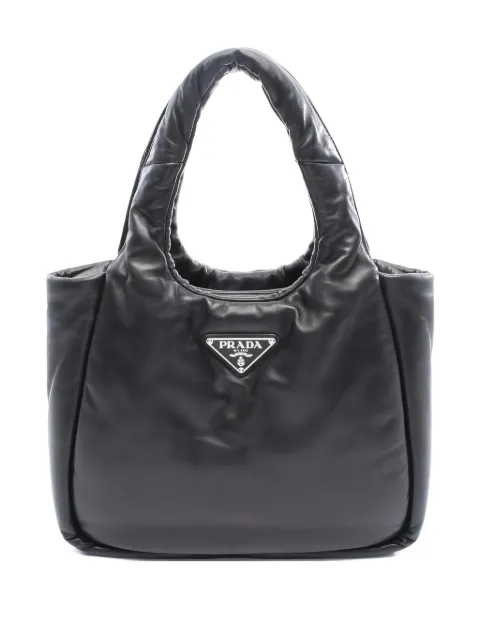 Prada Pre-Owned 2010s triangle-logo leather tote bag