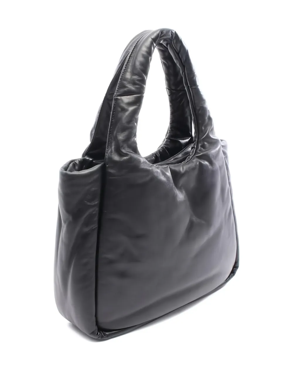 Pre-owned Prada 2010s Triangle-logo Leather Tote Bag In Black