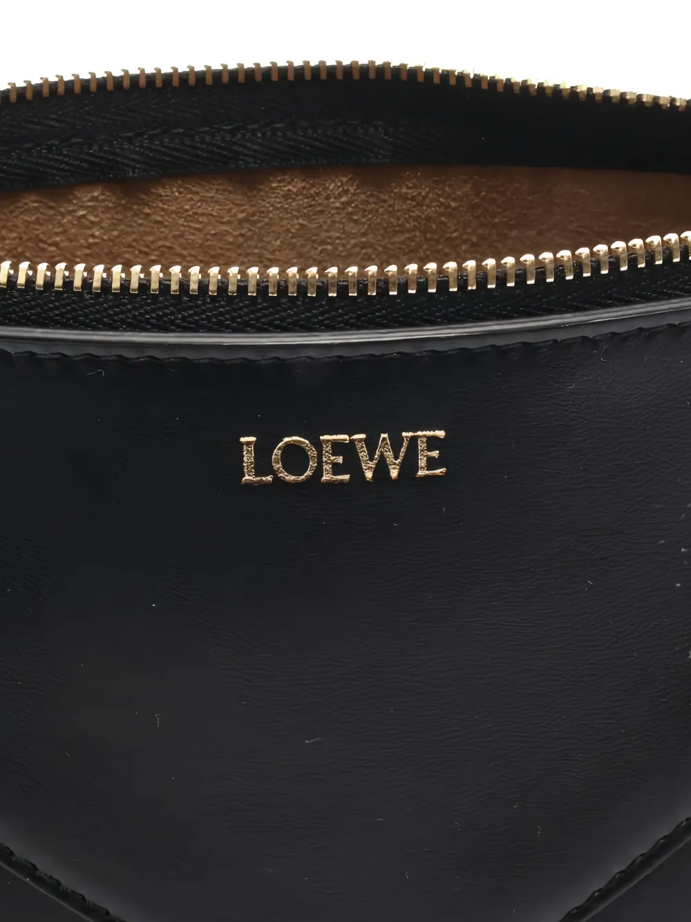 LOEWE Pre-owned 2020s Puzzle Fold Leather Clutch Bag In Black