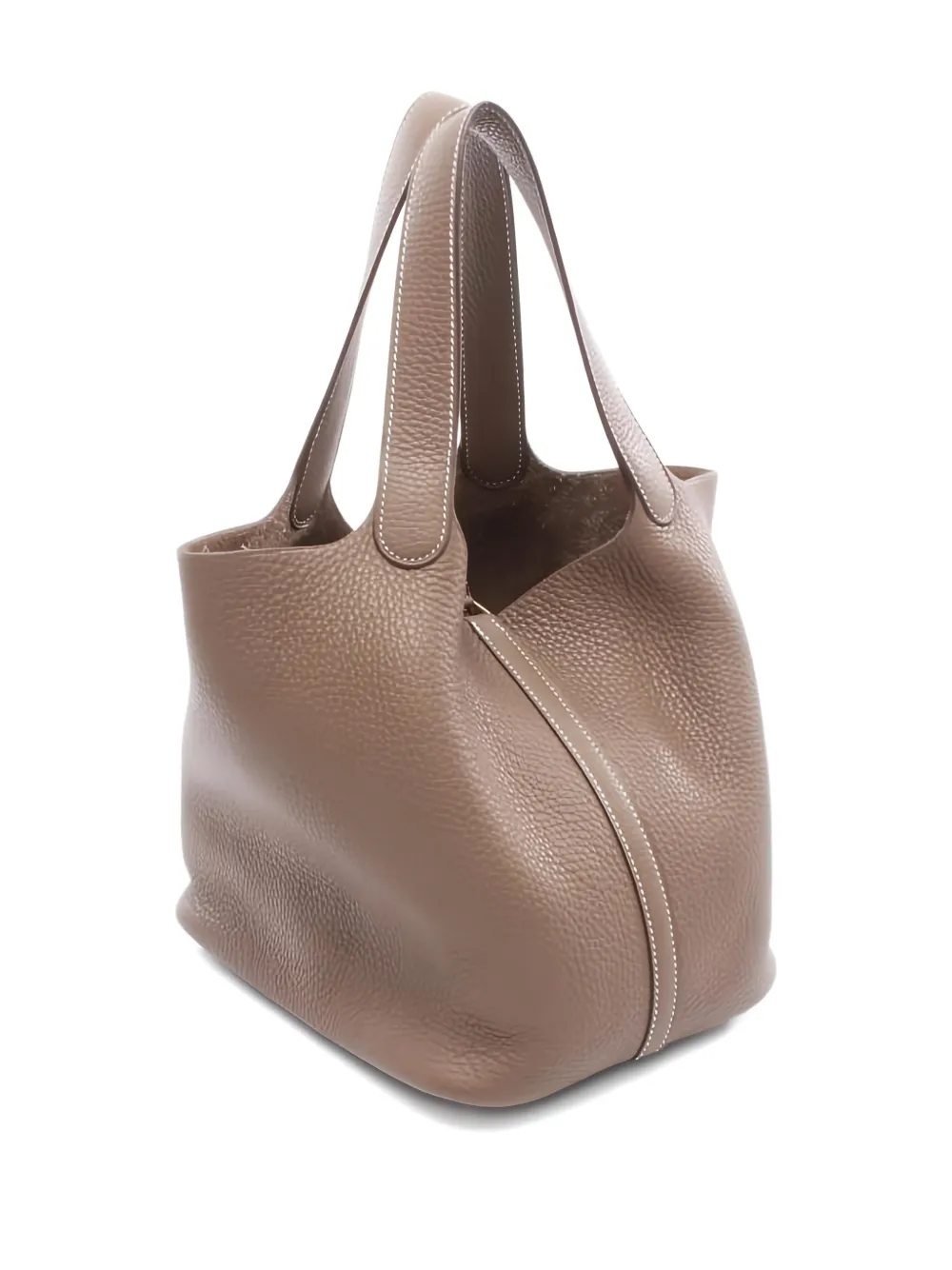 Pre-owned Hermes 2018 Picotin Lock 22 Leather Tote Bag In Brown