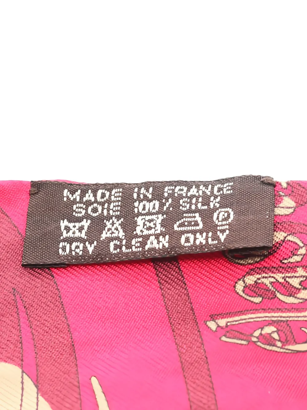 HERMES Pre-owned Caleche Mors Et Bouteilles Printed Ribbon Scarf In Red