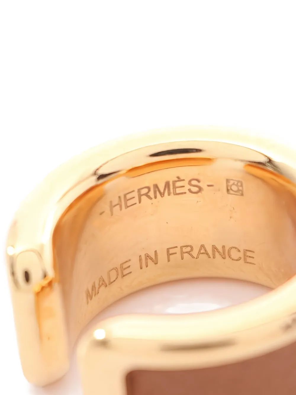 HERMES Pre-owned 2010s Olymp Pm Leather Ear Cuff Ring In Gold