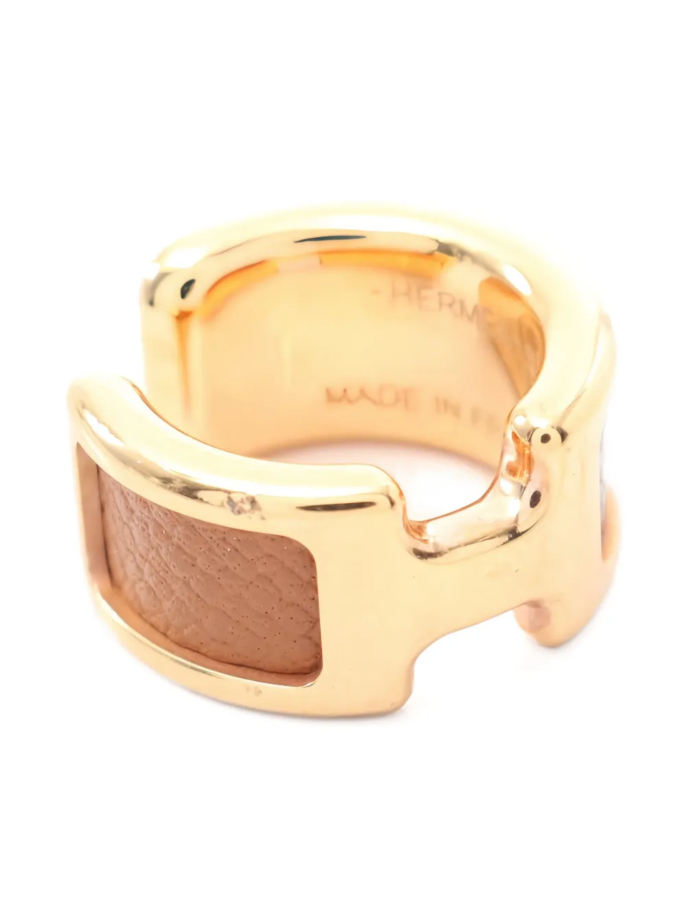 HERMES Pre-owned 2010s Olymp Pm Leather Ear Cuff Ring In Gold