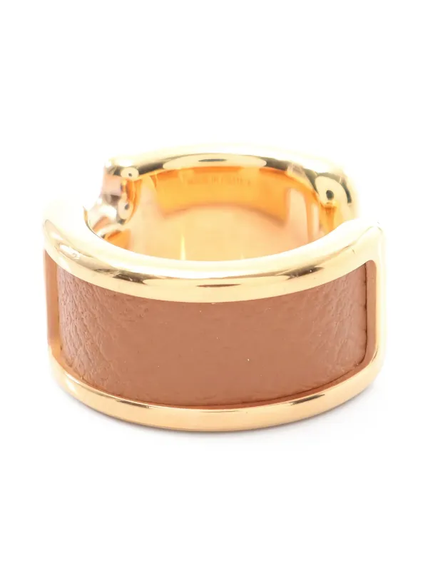 Hermès Pre-owned 2010s Olymp PM Leather Ear Cuff Ring in Gold