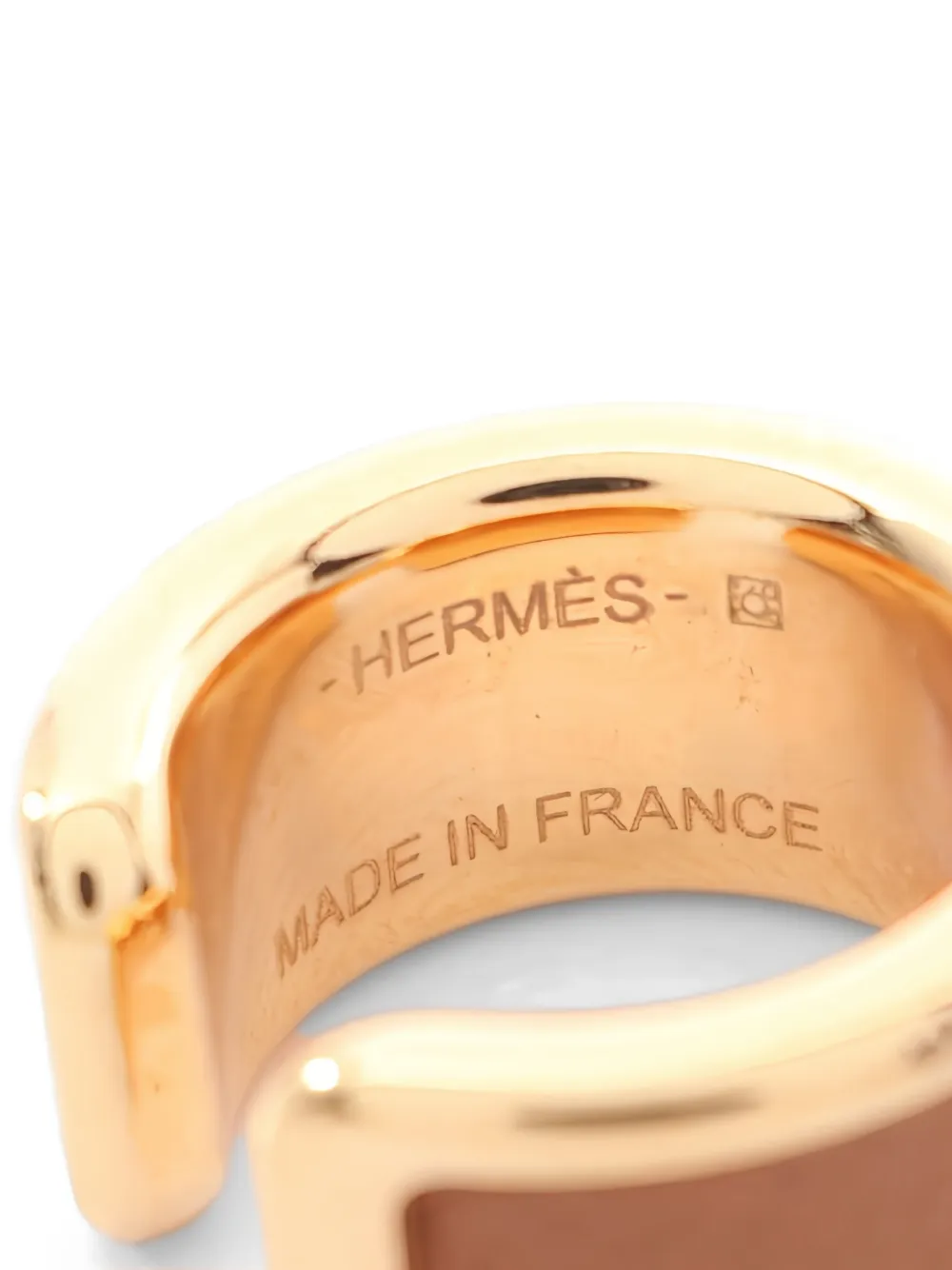 Hermès Pre-owned 2010s Olymp PM Leather Ear Cuff Ring in Gold, view 4
