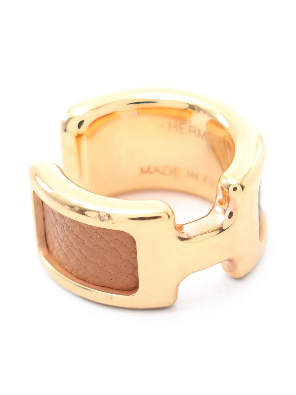 Hermès Pre-owned 2010s Olymp PM Leather Ear Cuff Ring in Gold, view 3
