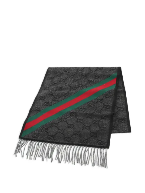 Gucci Pre-Owned 20s GG pattern striped-detail scarf