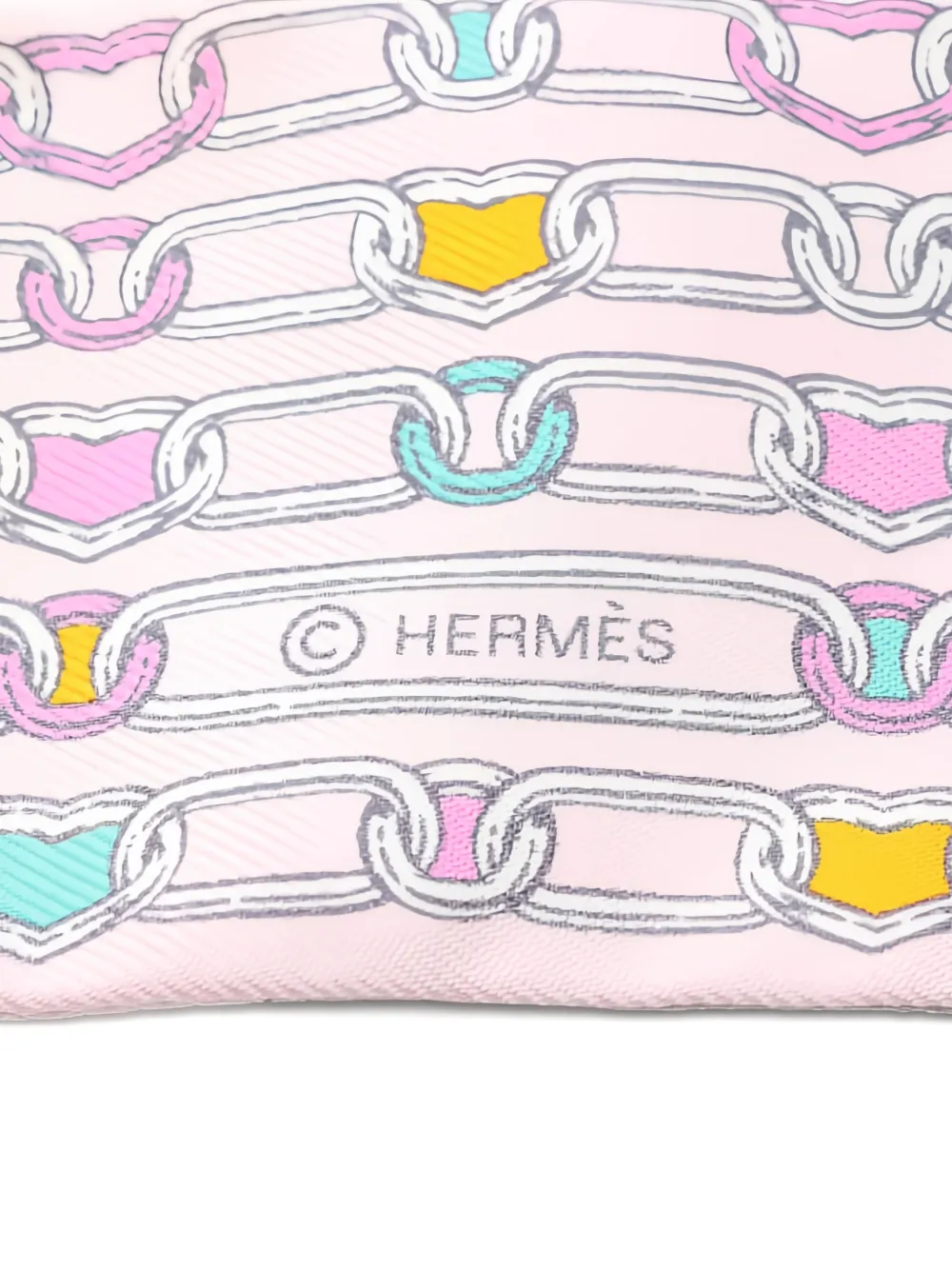 Pre-owned Hermes 2010s Kaleidoscope Ribbon Twilly Scarf In Pink