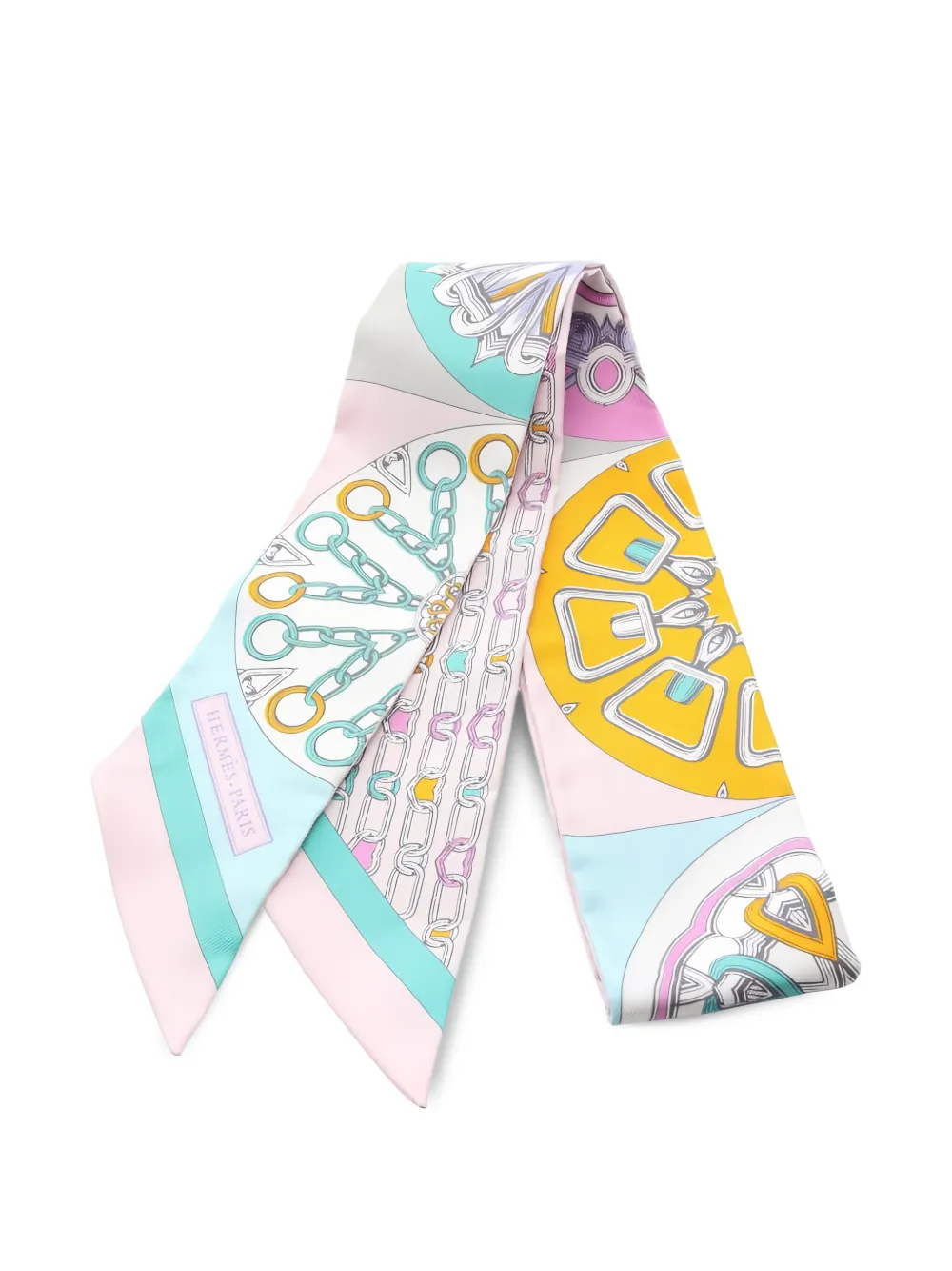 Hermès Pre-Owned 2010s Kaleidoscope ribbon twilly scarf | Pink | Image 1