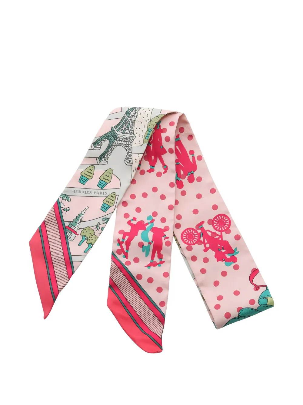 Pre-owned Hermes 2010s Les Nouveaux Amoureux De Paris Scarf In Pink