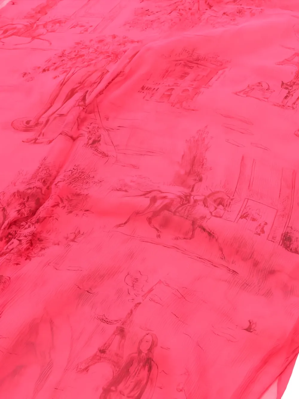 HERMES Pre-owned 2010s Stall Fringed Printed Scarf In Pink