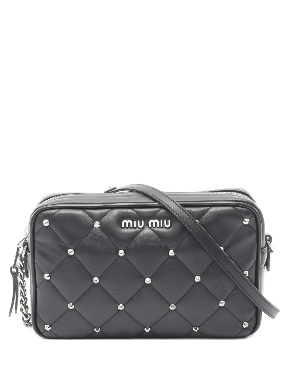 Miu Miu Pre-Owned 2010s studded cross body bag - ブラック Miu Miu Pre-Owned 2010s studded cross body bag - ブラック