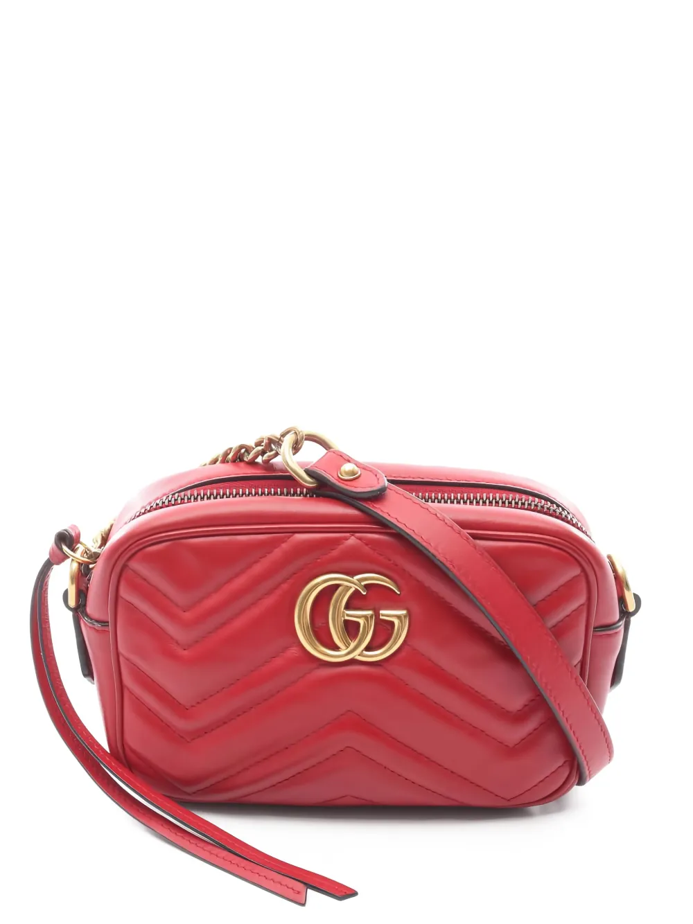 Gucci Pre-Owned 2000s GG Marmont quilting chain mini bag - Red