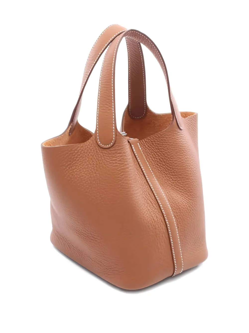 Pre-owned Hermes Picotin Lock Pm Clemence Tote Bag In Brown