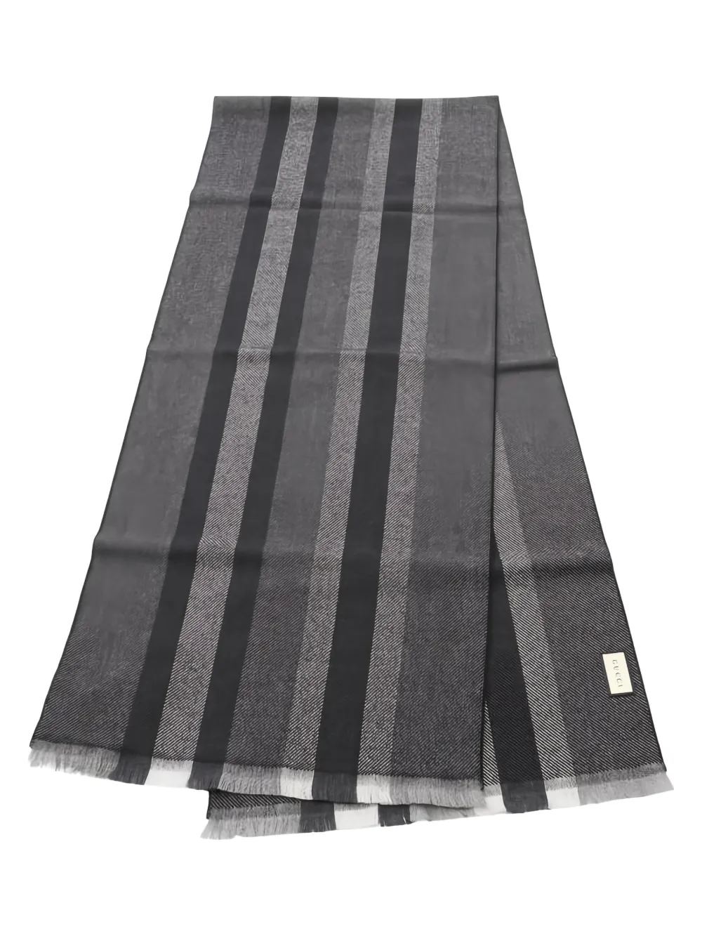 Gucci Pre-Owned 2020s striped wool scarf | Grey | Image 1