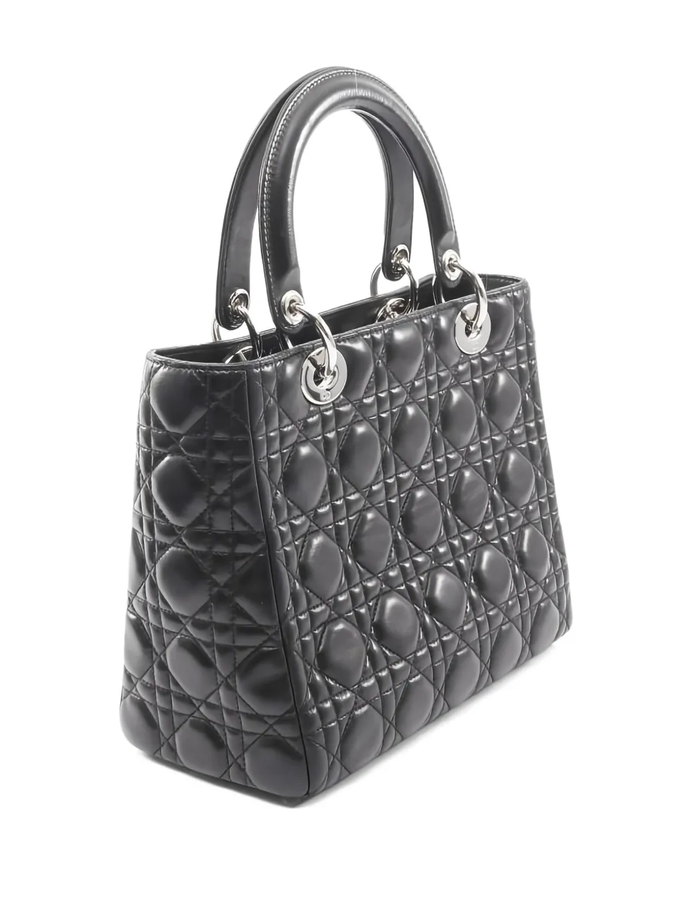 Pre-owned Dior 2000s Lady  Leather Handbag In Black