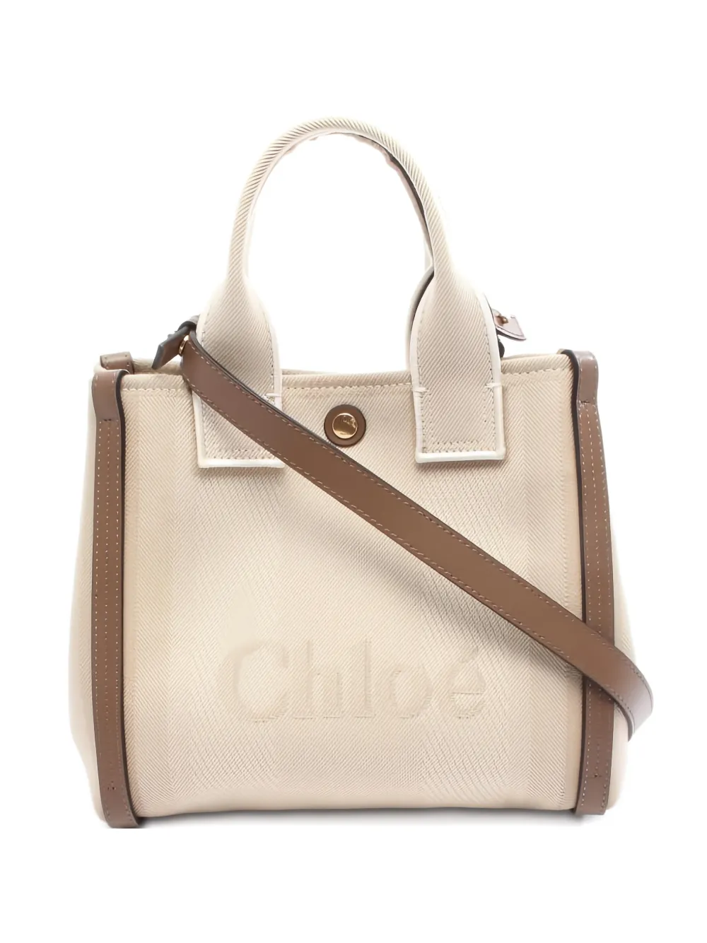 Pre-owned Chloé 2010s Small Carry Logo-detail Tote Bag In Neutral