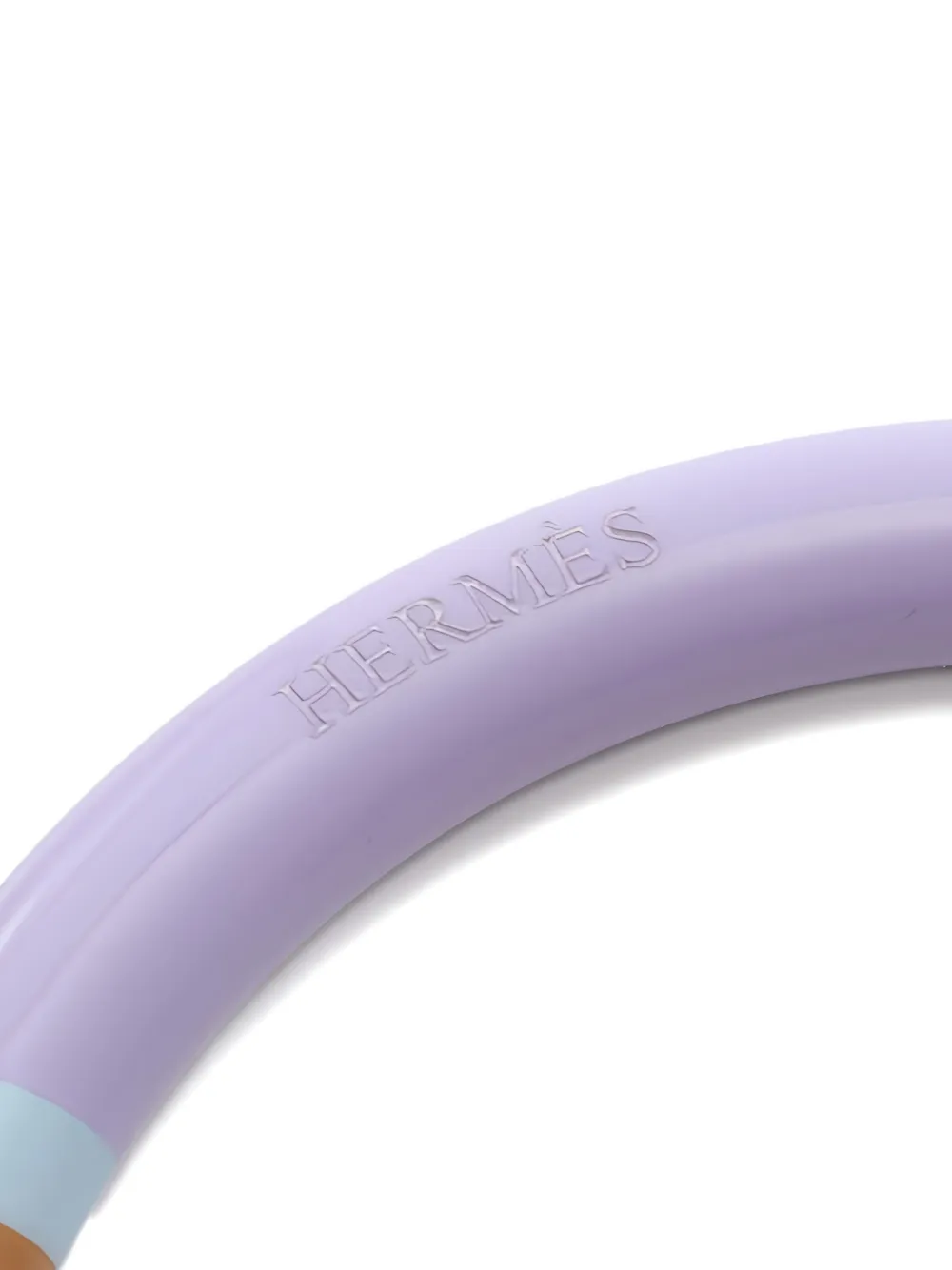Pre-owned Hermes H-equipe Pm Lacquer Bangle In Purple