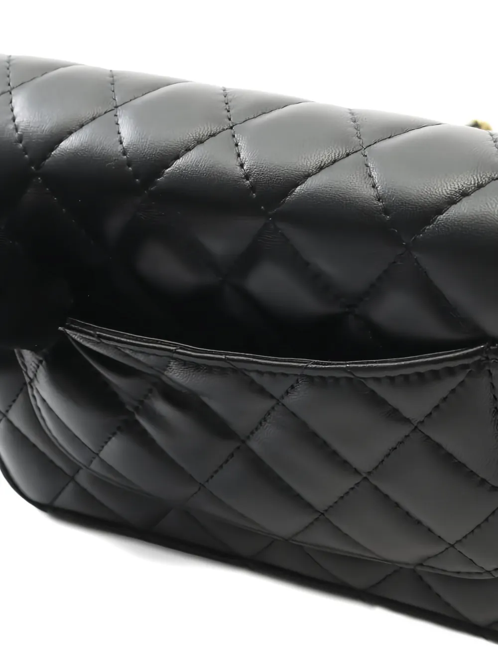 Pre-owned Chanel 2021 Quilted Chain Wallet In Black