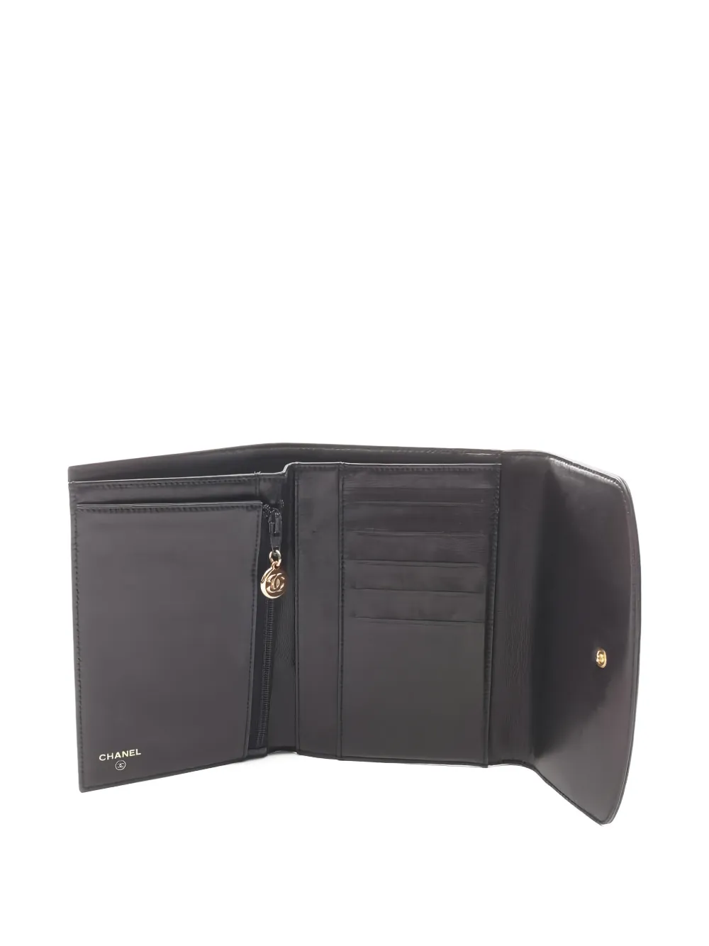CHANEL Pre-owned 1997-1999 Coco Mark Bi-fold Wallet In Black
