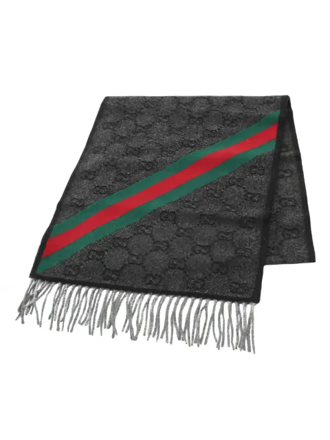 Gucci Pre-Owned 2020s GG pattern fringed scarf