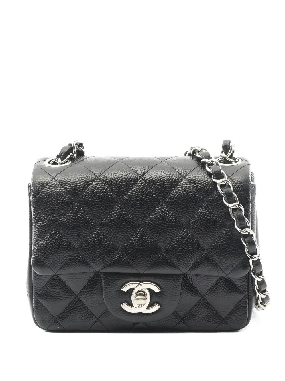 Pre-owned Chanel Mini Cc-mark Quilted Shoulder Bag In Black